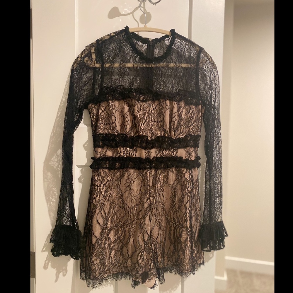 Black and Pink Lace short jumper